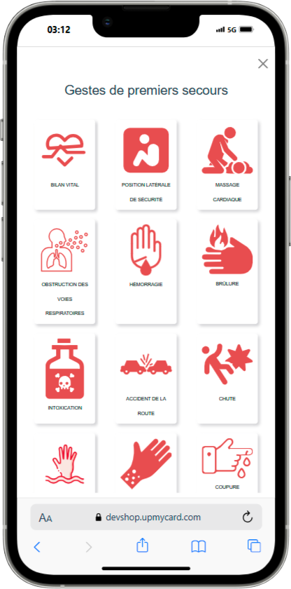 Interface Secouriste - Écran de secours